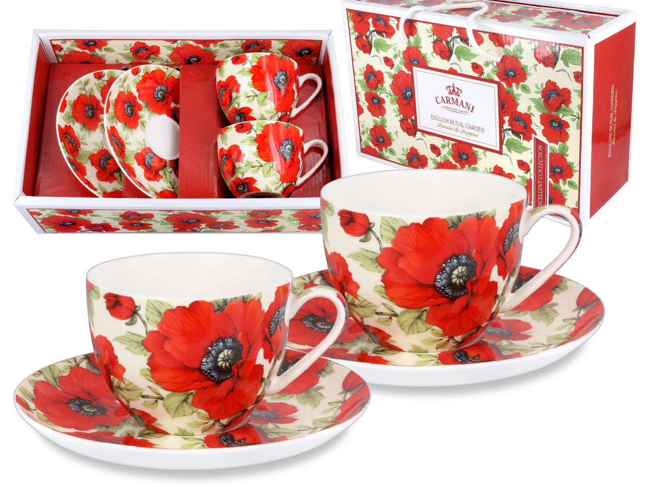 Set Aus 2 Tassen Mit Untertassen, Maki-set, Porzellan, Kaffee, Geschenk