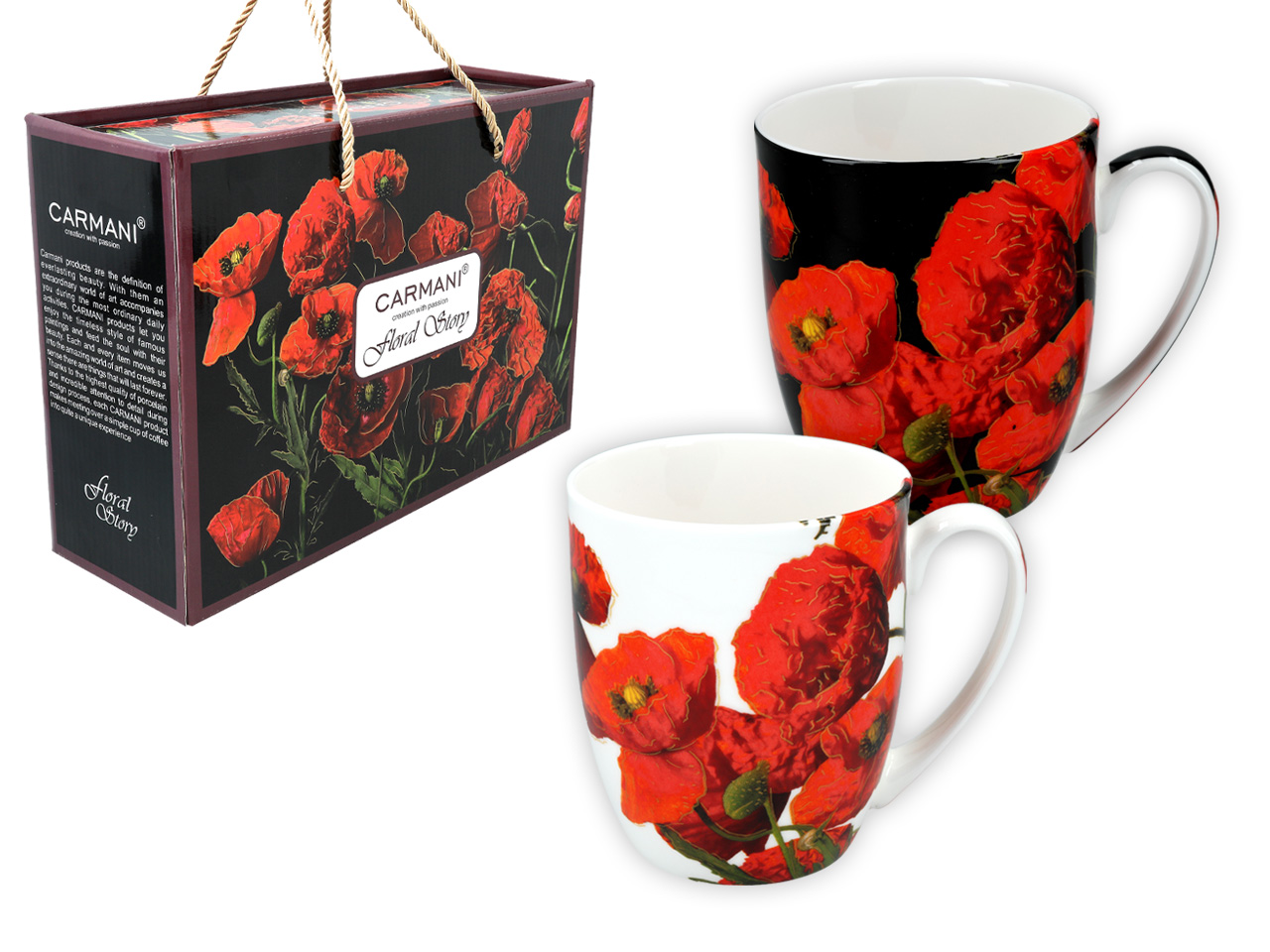 Set Aus 2 Porzellantassen Mit Blumenmotiv, Geschenkidee