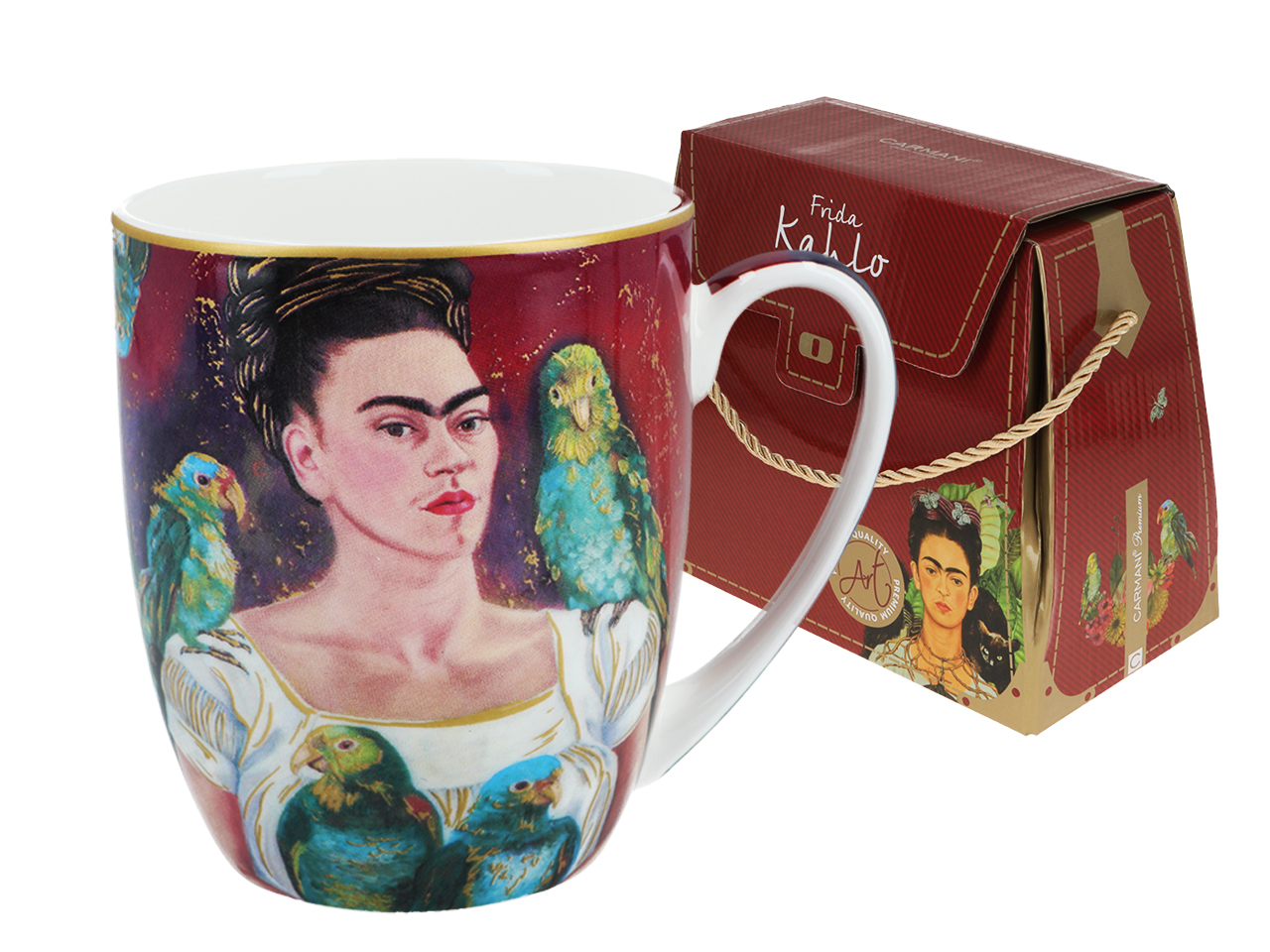 Großer Porzellanbecher Mit Frida-kahlo-motiv, Geeignet Für Kaffee Und Tee