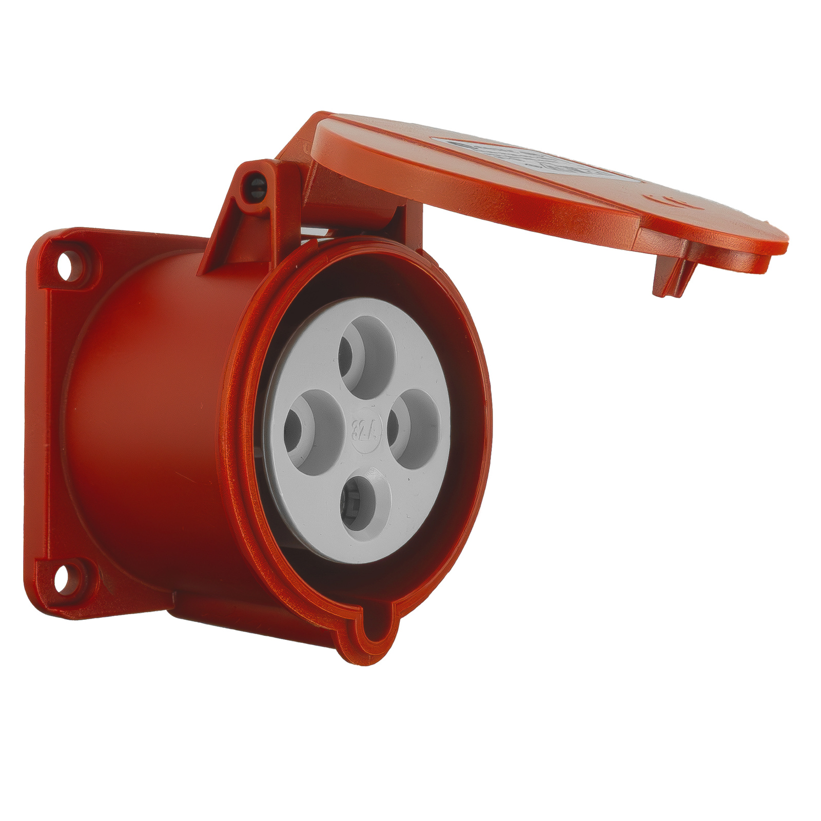 Gerade Cee-steckdose 400 V 32 A 4-polig 70 X 70 Mm Rot
