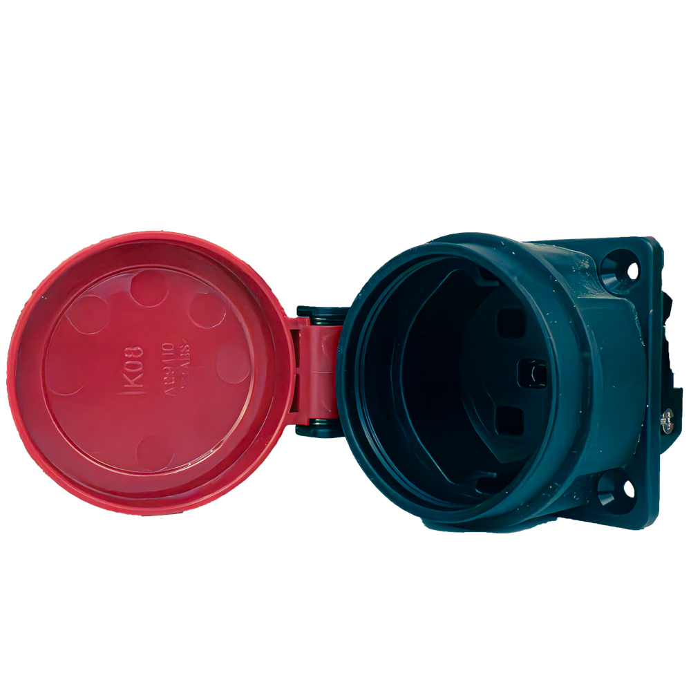 Schweizer T25 230v 16a Ip55 Unterputzsteckdose, Rot