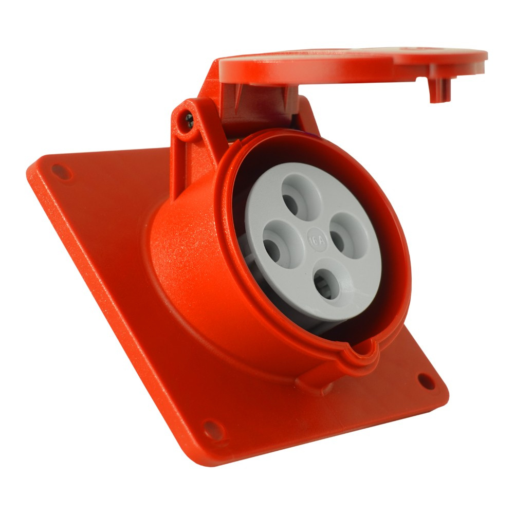 Industrielle Schrägsteckdose 16a 4p 400v 83x90mm