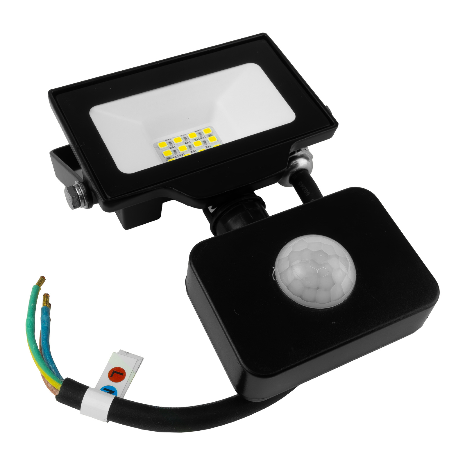 10-w-led-flutlicht Mit Bewegungsmelder Gtv Gt-gcr10w-64, Schwarz, Ip65, Außenbeleuchtung, 1000 Lm