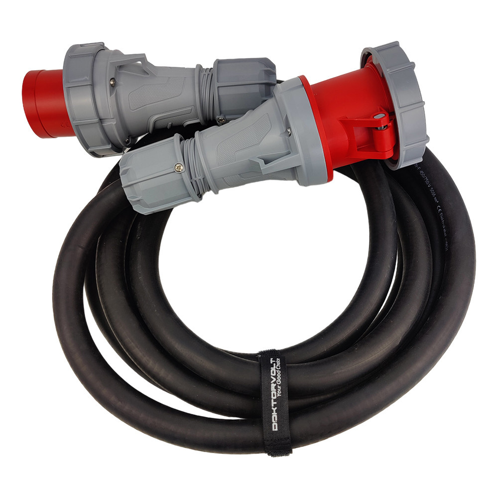Verlängerungskabel 5 M 63 A 5-polig 400 V 5 X 16 Mm² Ip67 Cee-konstruktionskabel