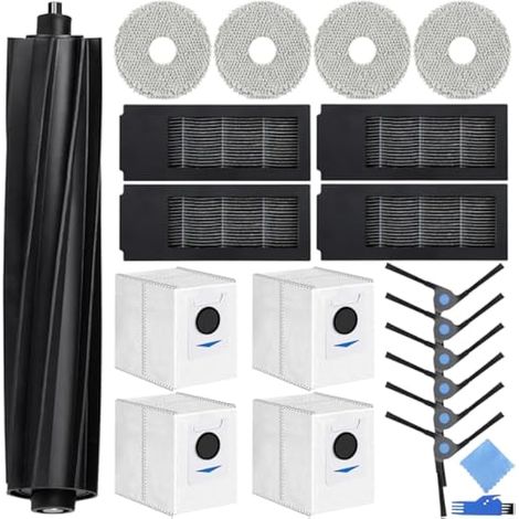 Pièces Détachées Pièces De Rechange Pour Ecovacs Deebot X2 Omni / X2 / X2 Pro Robot Aspirateurs 4 Sac À Poussière 4 Filtre Hepa 4 Mop Cloth 1 Main Brush 6 Side Brush Accessories Kit