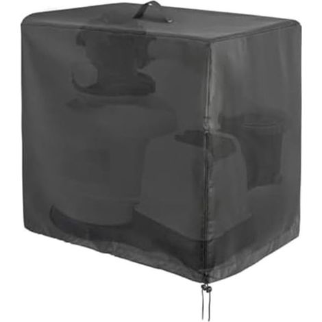 Housse Pour Pompe De Piscine - Tissu Oxford 420d Impermeable - Protection Contre Pluie Et Uv - Dimensions 66x62x72 Cm - 1 Piece