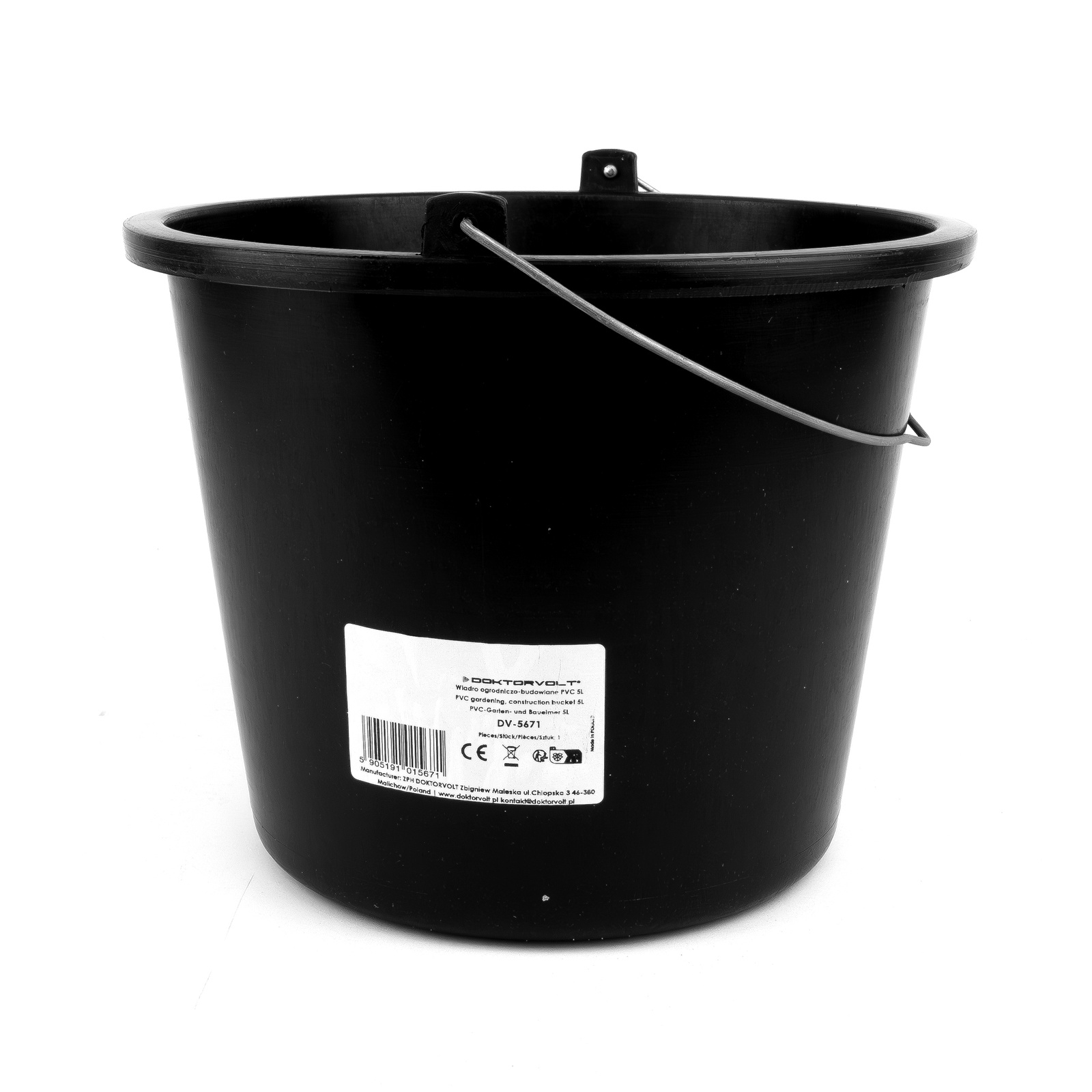 Bau- Und Garteneimer 12l Pvc Schwarz Für Mörtel Und Wasser