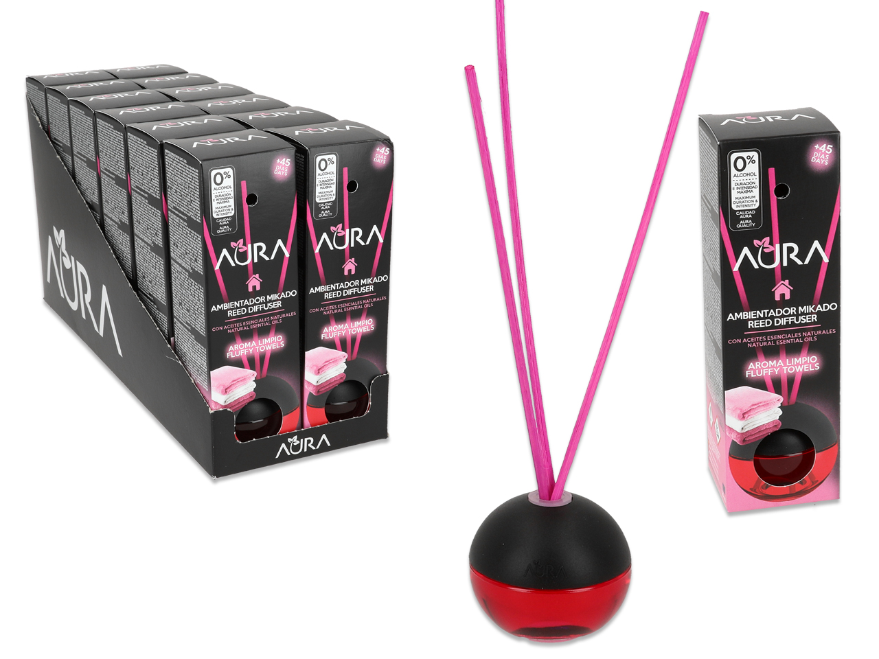Set Mit 12 Duftdiffusoren Inklusive Stäbchen Und Flauschigem Handtuch (dom)