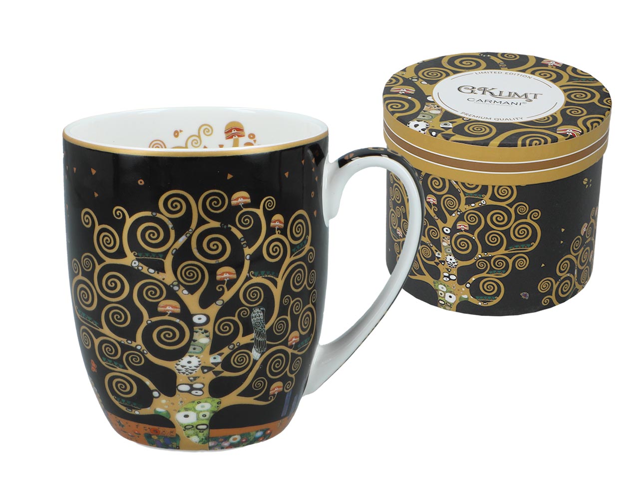 Camio Porzellanbecher Für Kaffee Und Tee, Motiv: Gustav Klimt – Baum Des Lebens