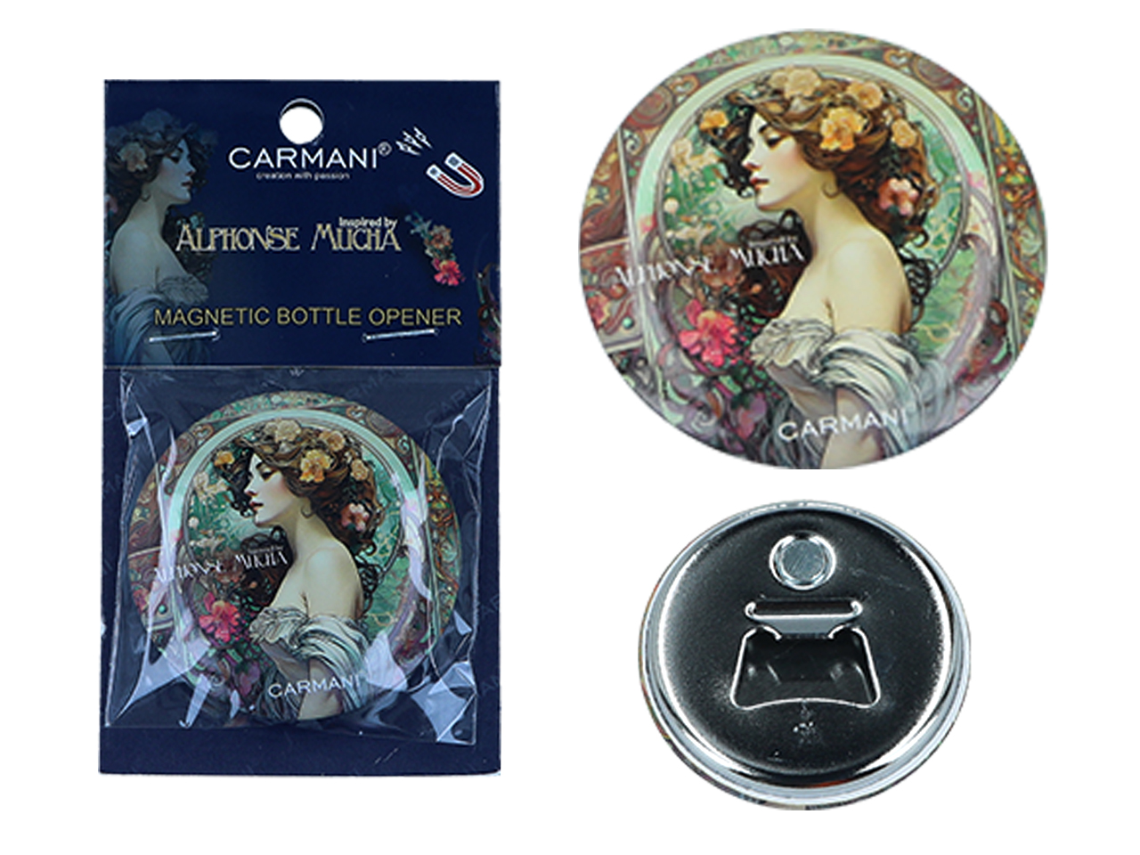 Flaschenöffner-kühlschrankmagnet, Reproduktion Von Carmani Alfons Mucha