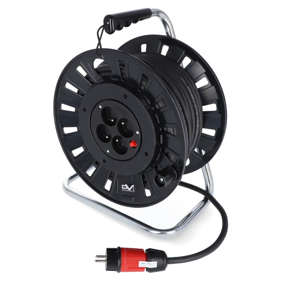 Verlängerungskabeltrommel 25 M, 4 X 230 V/16 A, Gummikabel 3 X 2,5 Mm²
