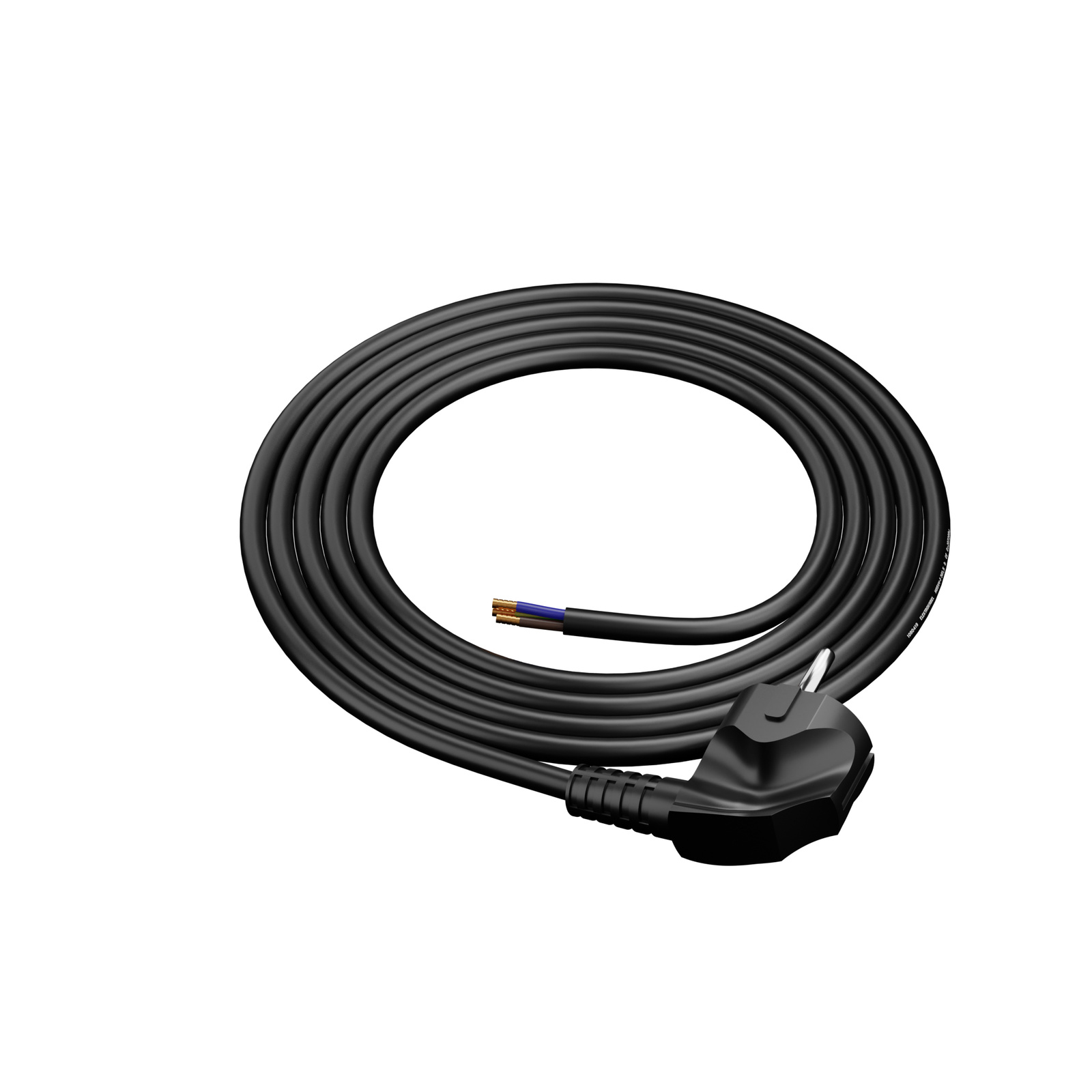 Netzkabel Mit Winkelstecker, 2 M, 3 X 1,5 Mm² Omy-kabel, Schwarz, 16 A