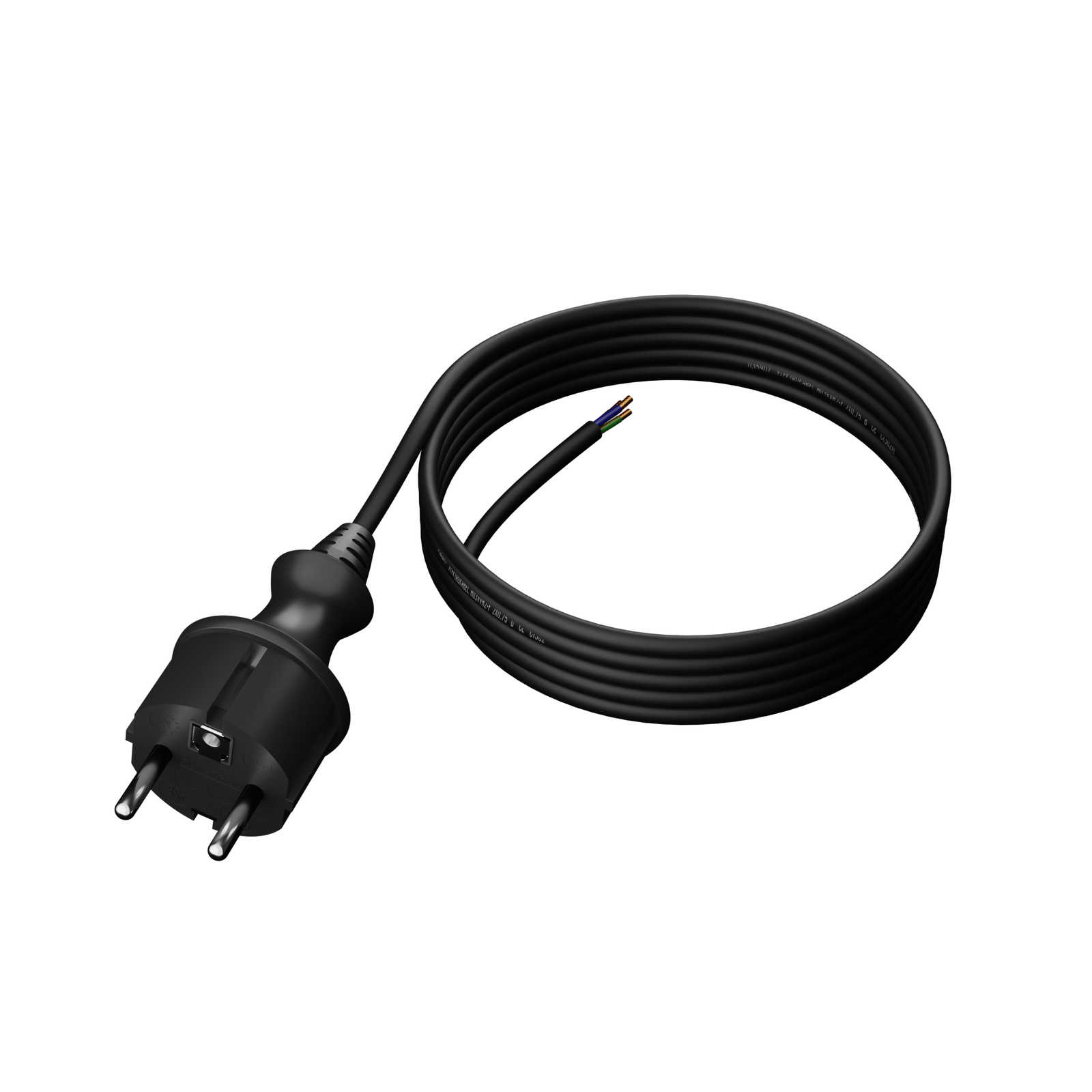 Gummistromkabel Mit Geradem Stecker, 4 M, 3 X 1 Mm², 16 A, Schutzart Ip44, H07rn-f
