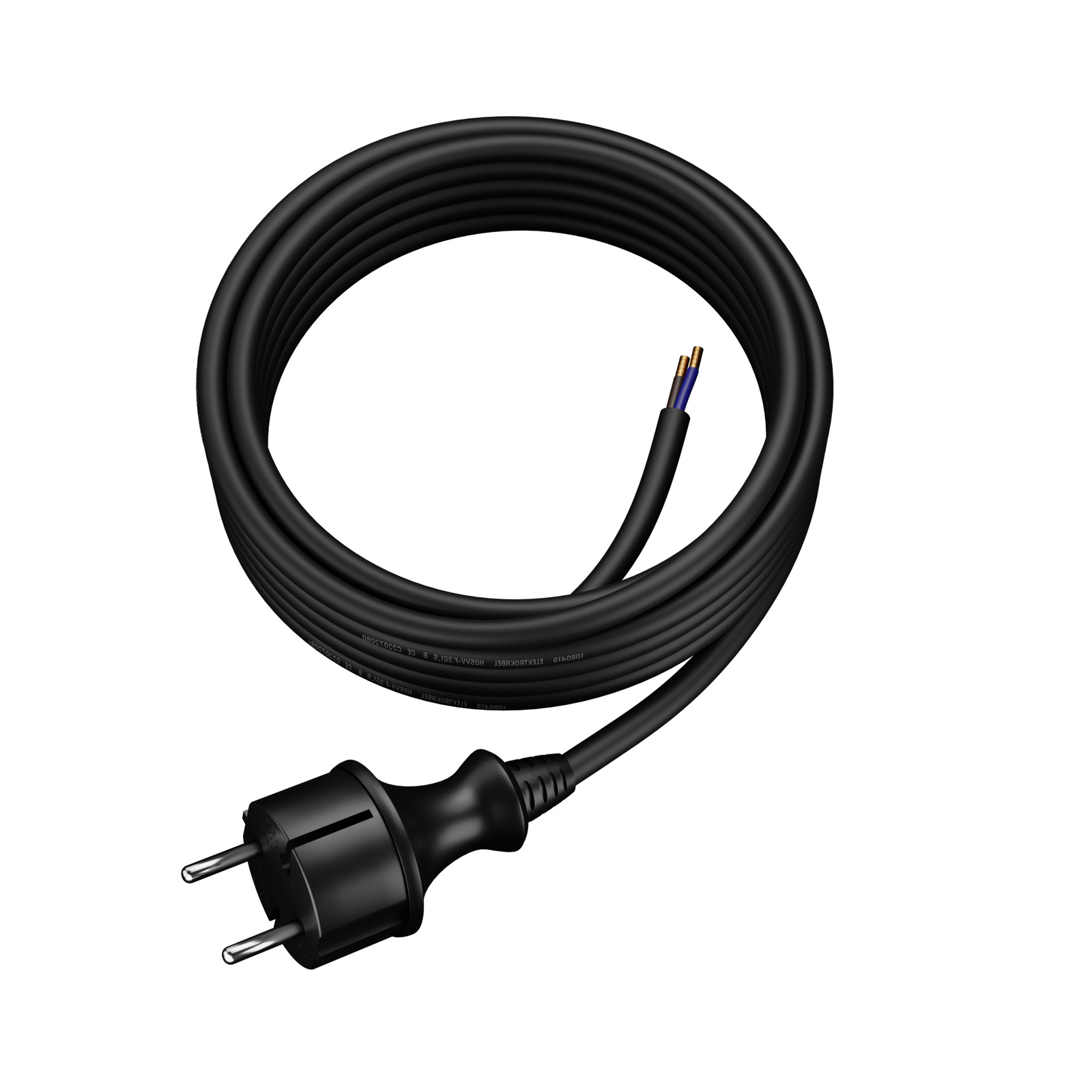 Verstärktes Gummikabel Mit Geradem Stecker, 4,5 M, 2 X 1,5 Mm², Schutzart Ip44, H07rn-f