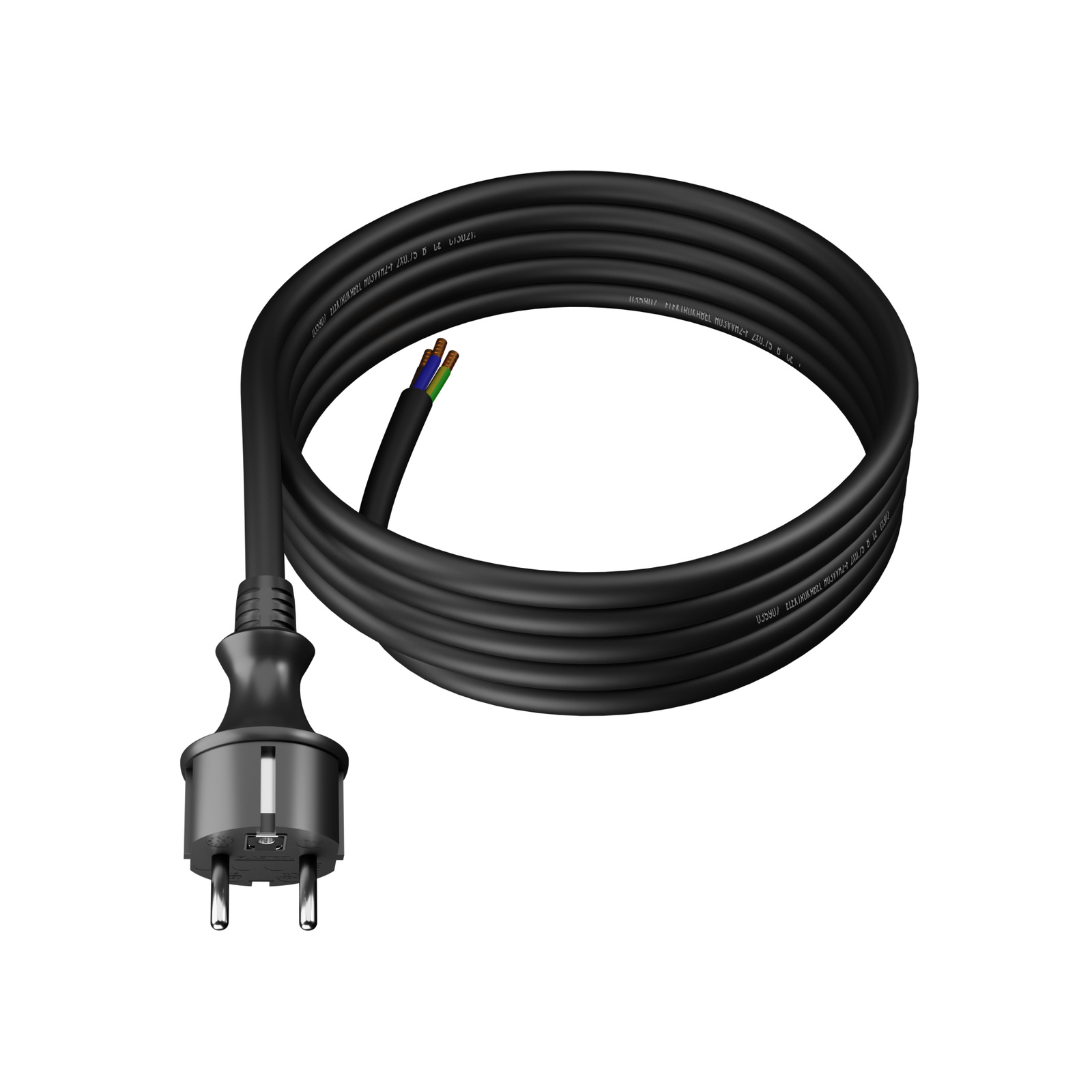 Gummistromkabel Mit Geradem Stecker 3m 3x2,5mm2 16a Ip44 H07rn-f