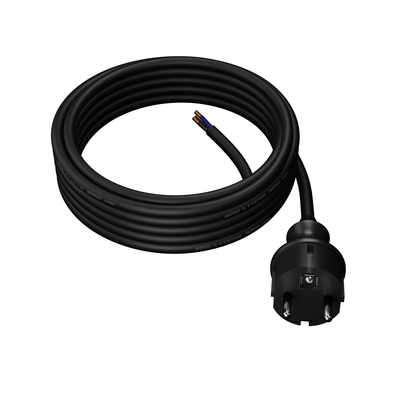 Gummistromkabel Mit Geradem Stecker, 4,5 M, 3 X 1 Mm², 16 A, Ip44, H05rr-f