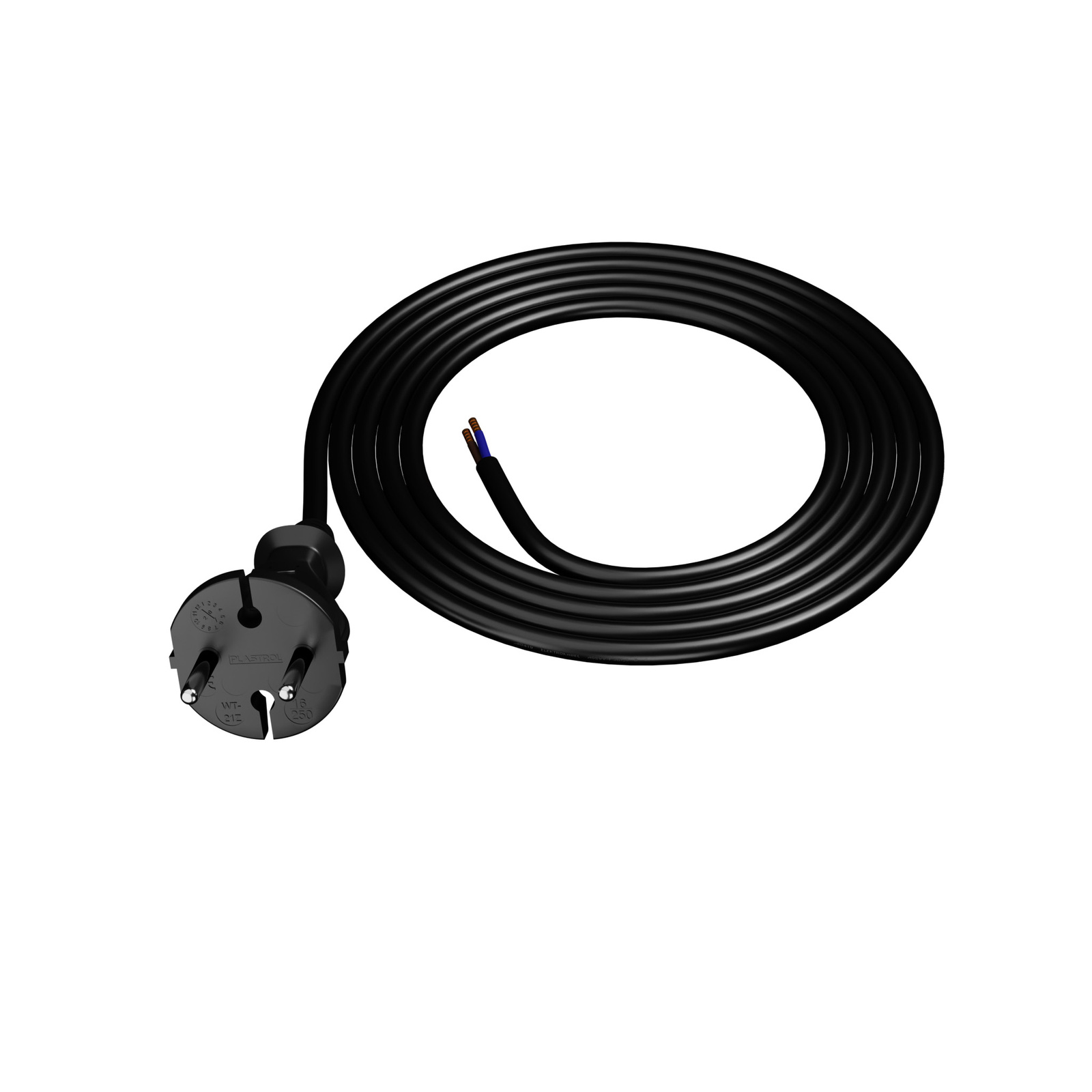 Polyurethankabel Mit Geradem Stecker, 1,5 M, 2 X 1 Mm², Typ E, Werkstatt