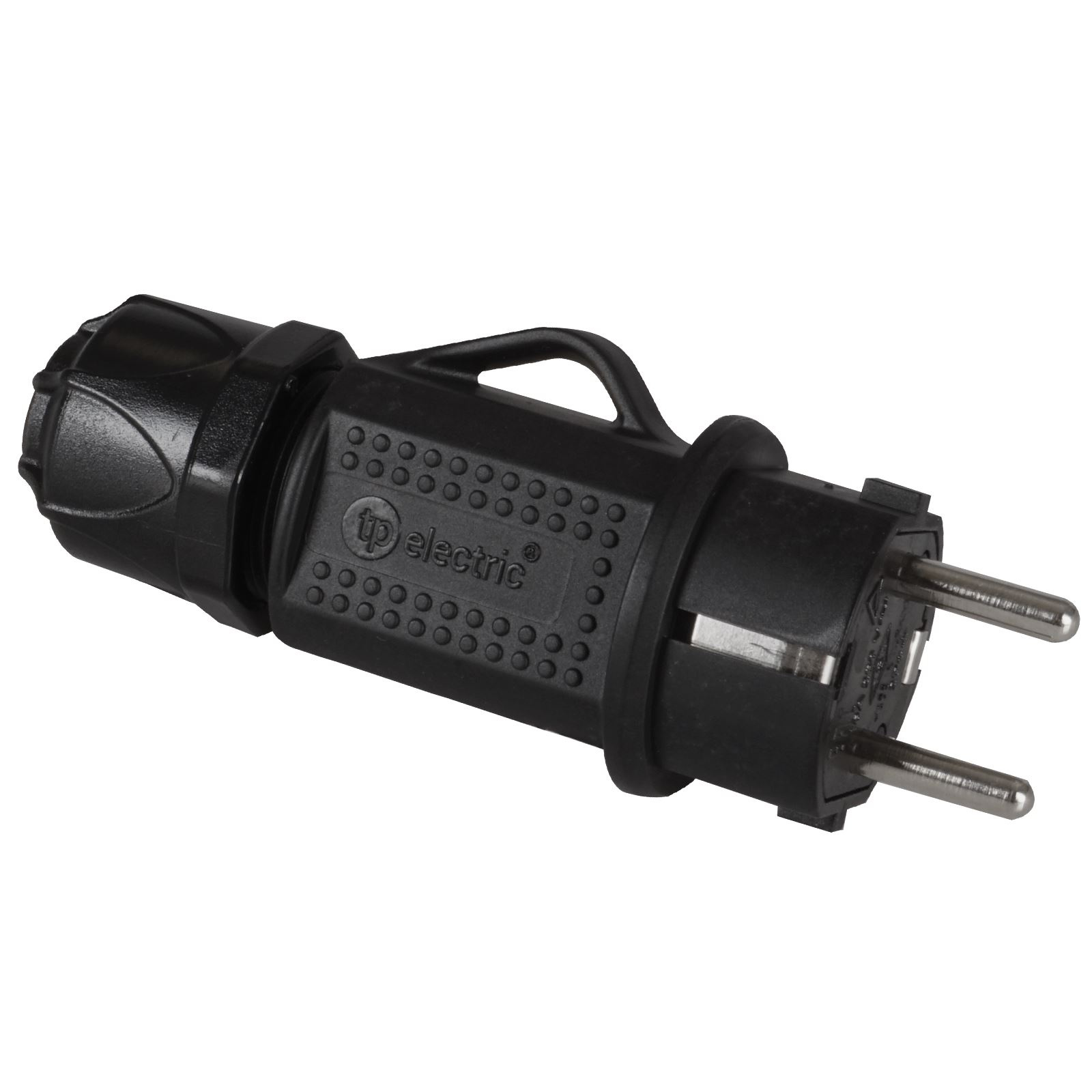 Usv-stecker Ip44 Mit Kabelverschraubung, Schwarz