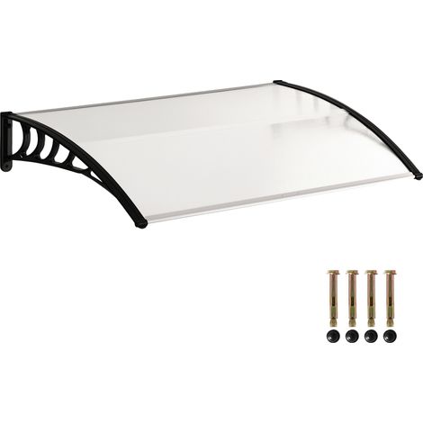 Auvent De Porte D’entrée En Polycarbonate, Protection Contre Pluie, Neige Et Uv, 90 X 122 Cm, Transparent