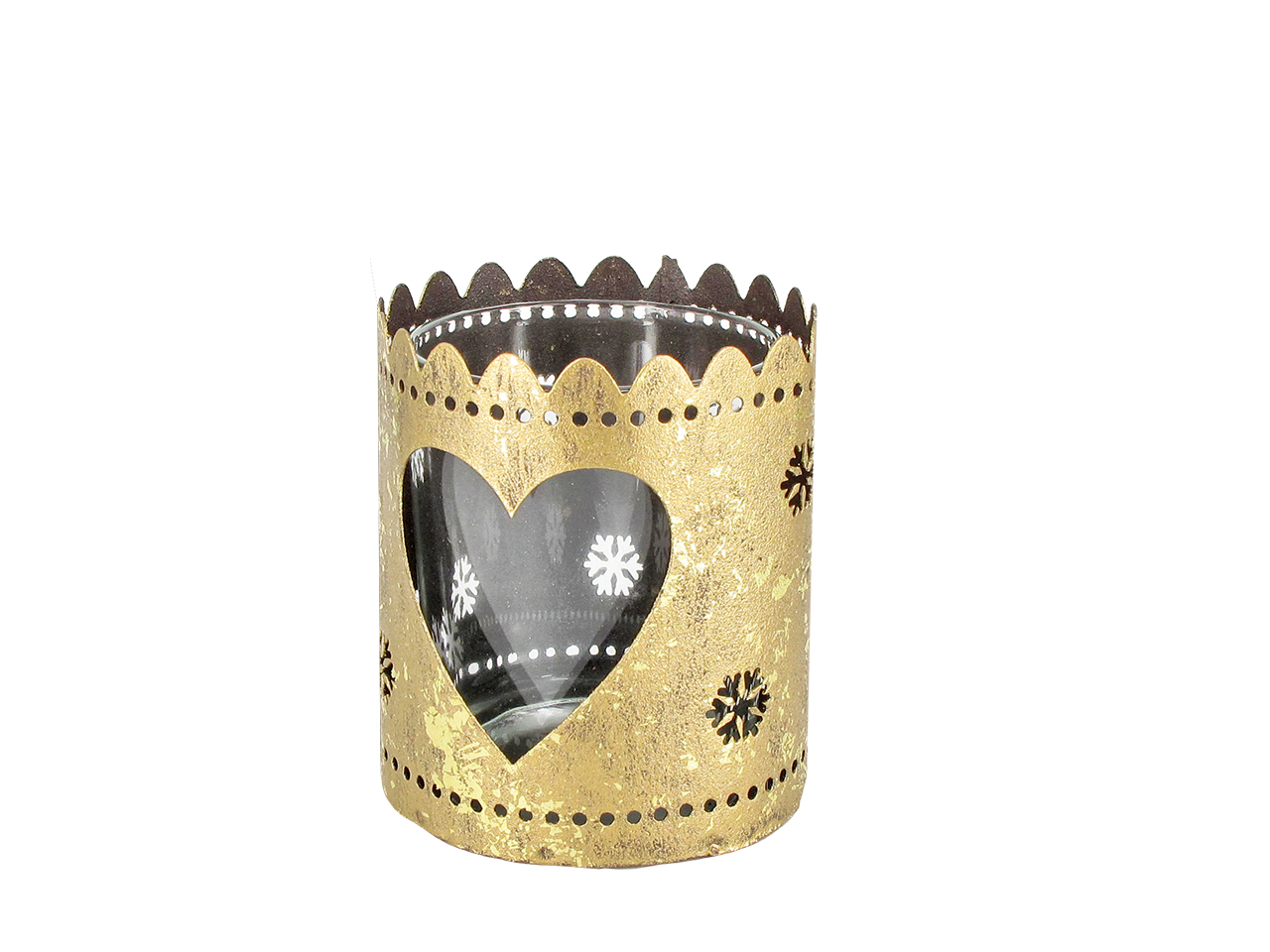 Weihnachtliche Goldene Kerzenleuchter-herz-metalldekoration