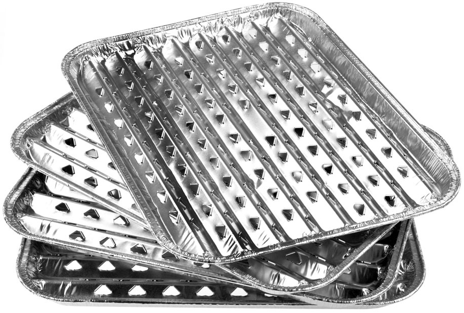 Aluminium-grilltabletts, Picknicktablett, 28 X 22,5 Cm, 4 Stück