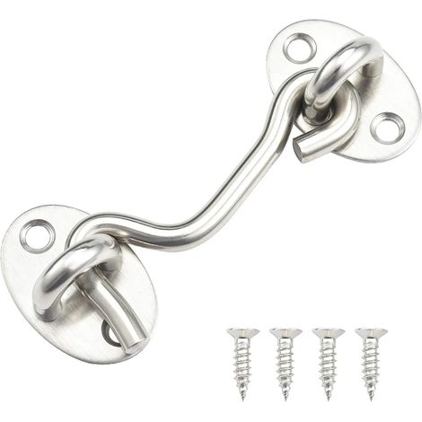 Latch - Stainless Steel - 75 Mm - For Doors Cabinets Shutters Barn Doors - Child Safety Lock And Door Stopper - 1 Piece