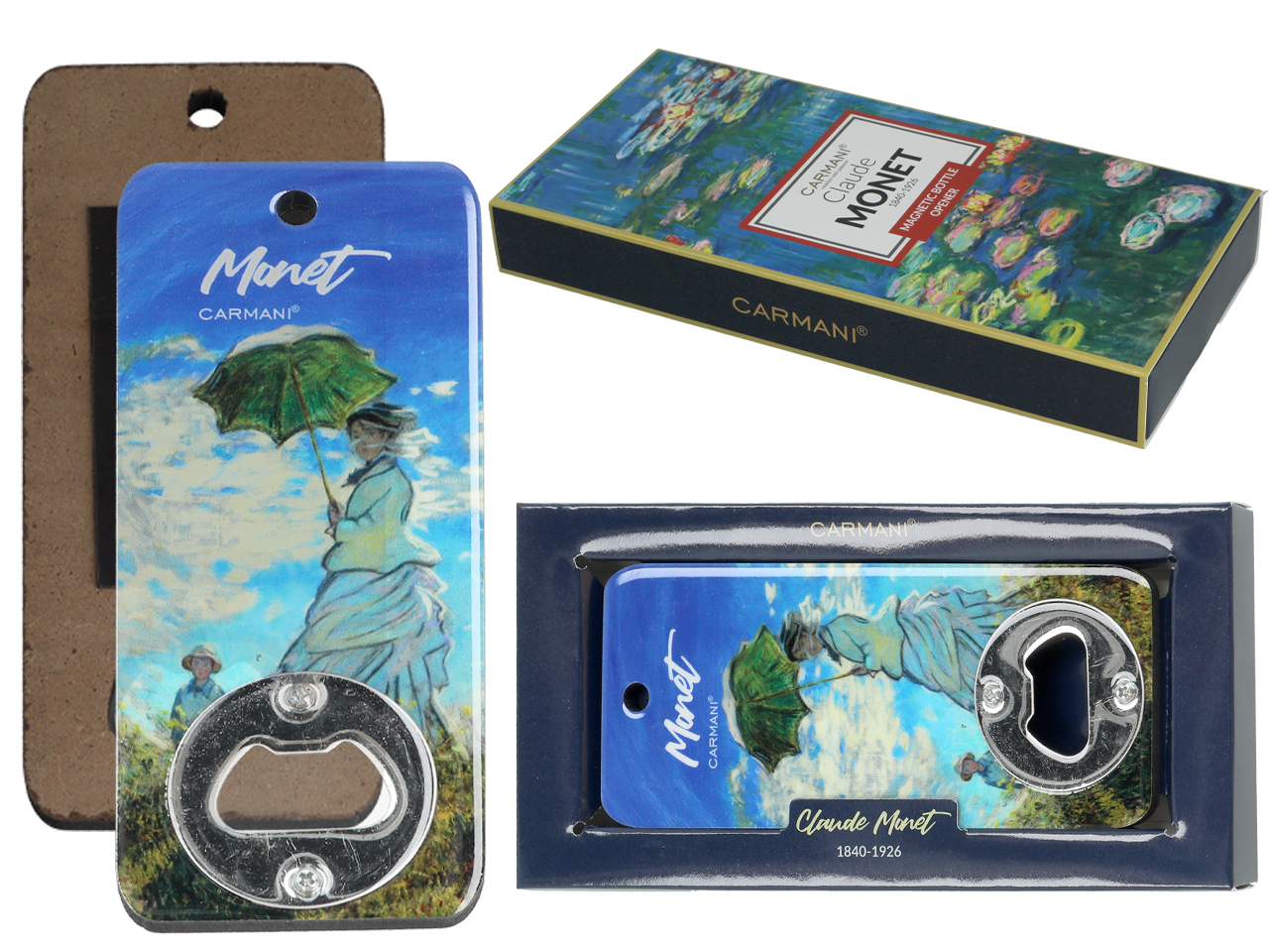 Claude Monet Flaschenöffner Aus Metall, Frau Mit Regenschirm, Geschenk