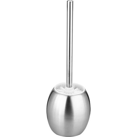 Brush Toilet - Long Handle Stainless Steel - For Bathroom Cleaning - With Holder - 1 Unit