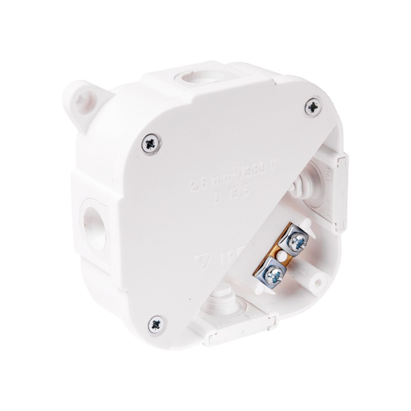074-51 Hermetisches Weißes Gehäuse Mit Klemmen Ext./ext. 88x88x40 Mm Ip44 Viplast 3924
