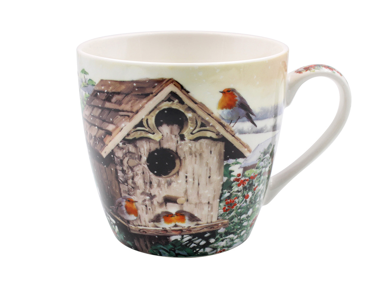 Porzellanbecher Mit Rotkehlchenmotiv, Ideal Für Kaffee Oder Tee, Als Geschenk