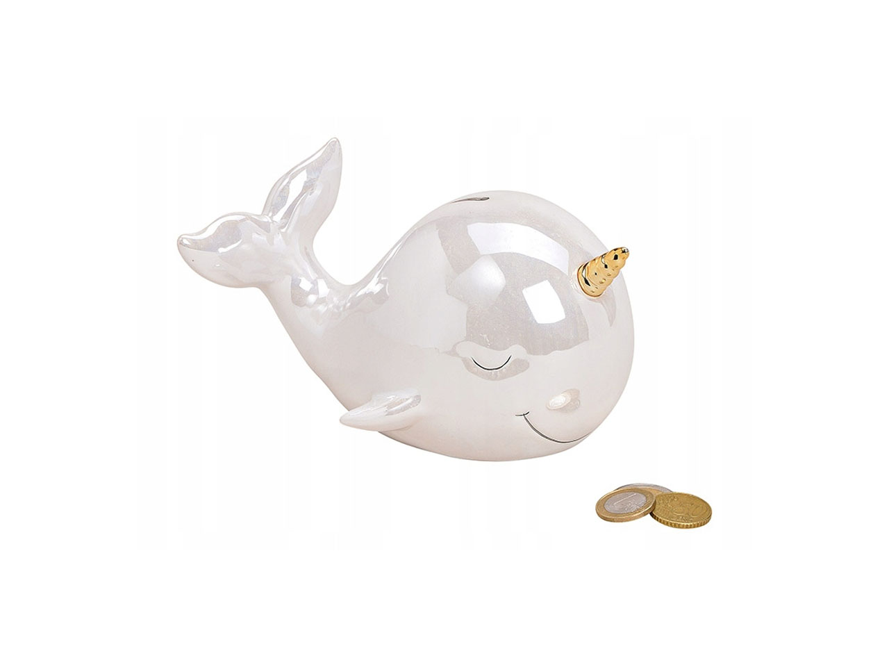 Spardose In Walform Aus Keramik Für Kinder, Fischfigur, Sparen