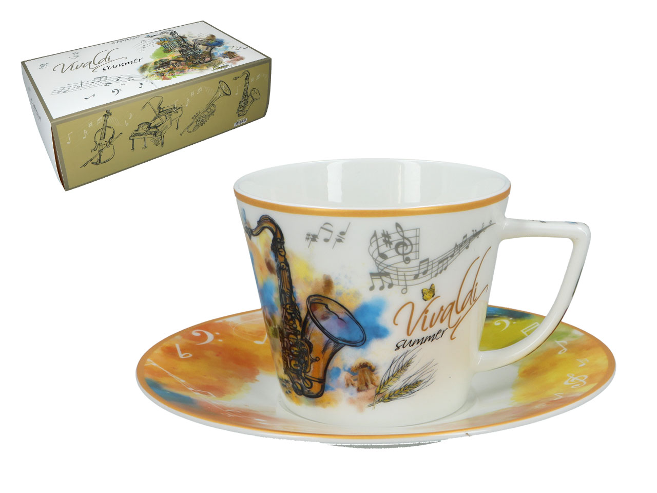 Tasse Mit Untertasse Antonio Vivaldi Sommer Carmani Geschenk Für Kaffeekunst