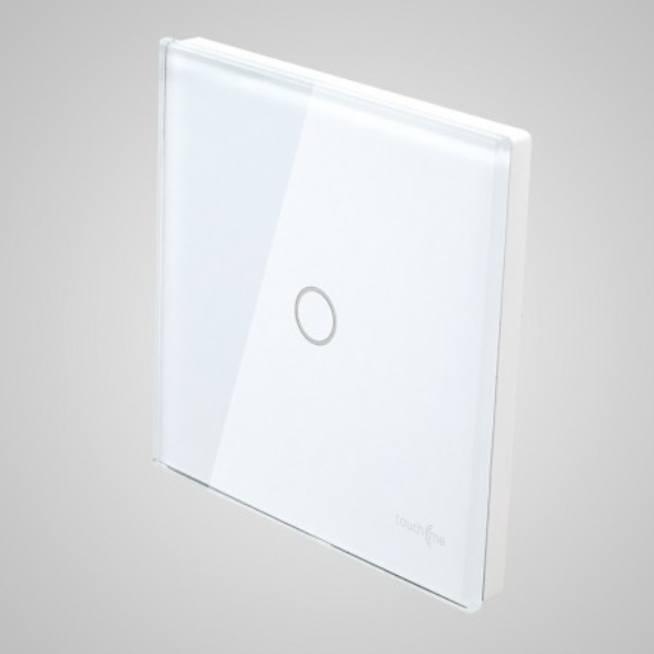 Touchme Großes Glaspanel, Einzelschalter, Weiß Tm701w