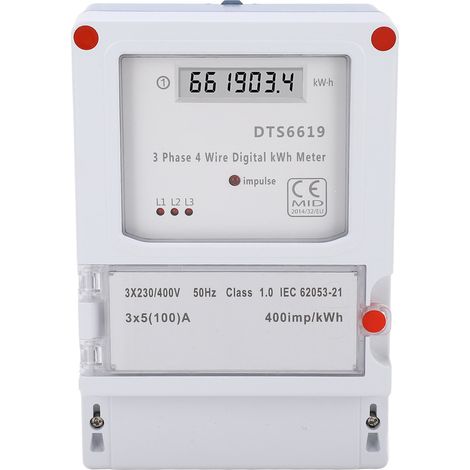 3 Phase Lcd Kwh Meter Digital Watt Hour Meter Wall Mounting Home Electricity Monitor 3x230 400v