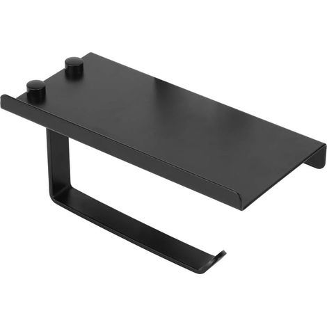 Toilet Paper Holder Noir, Bathroom Tissue Roll Holder Modern Wall Mount Dispenser Industrial Farmhouse Style Roll Holders Dispenser And Hangers Wall Mounted For Bathroom