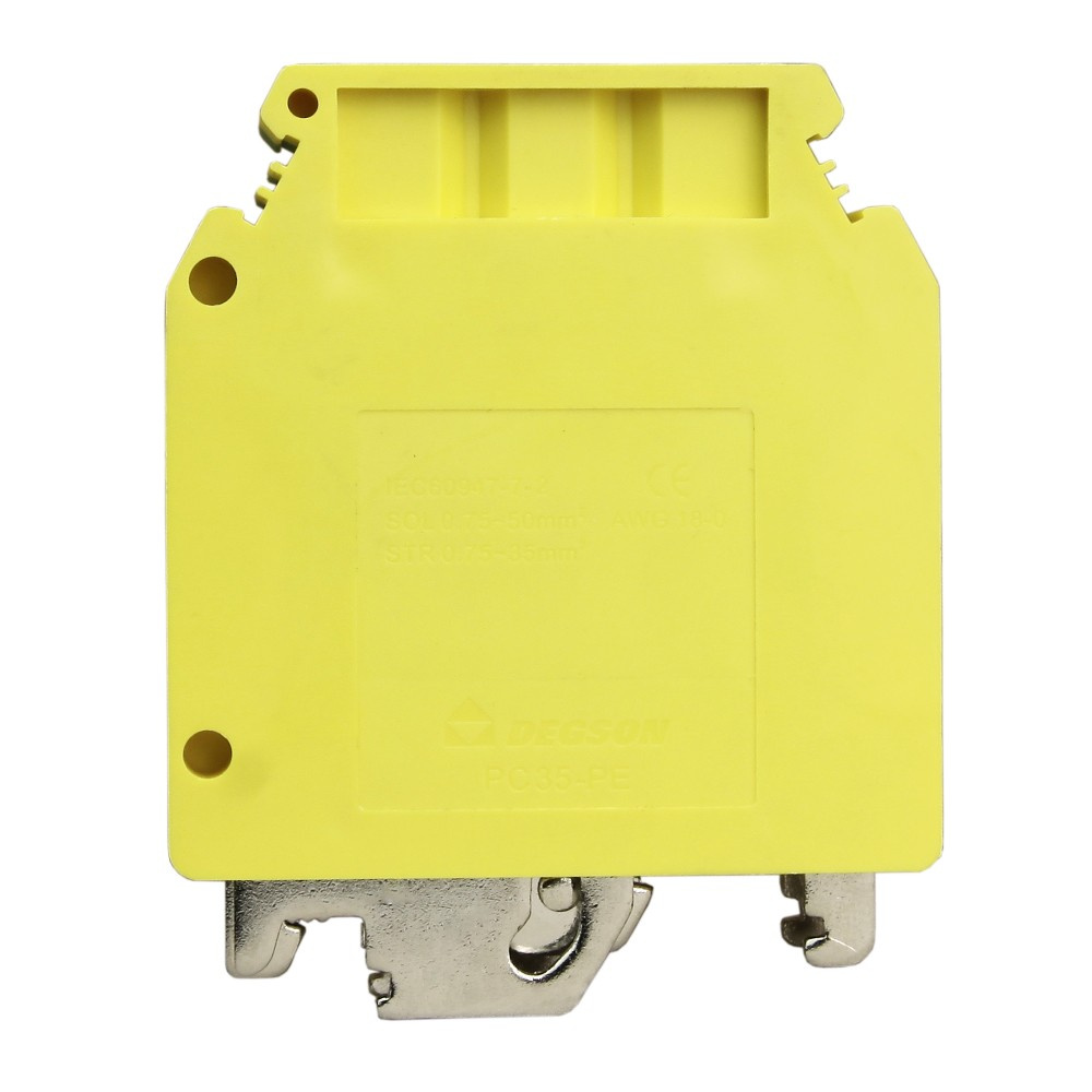 Pe-schienenverbinder, Gelbgrün, Schraube, 35 Mm², 1-teilig, Für Din-schiene Th35