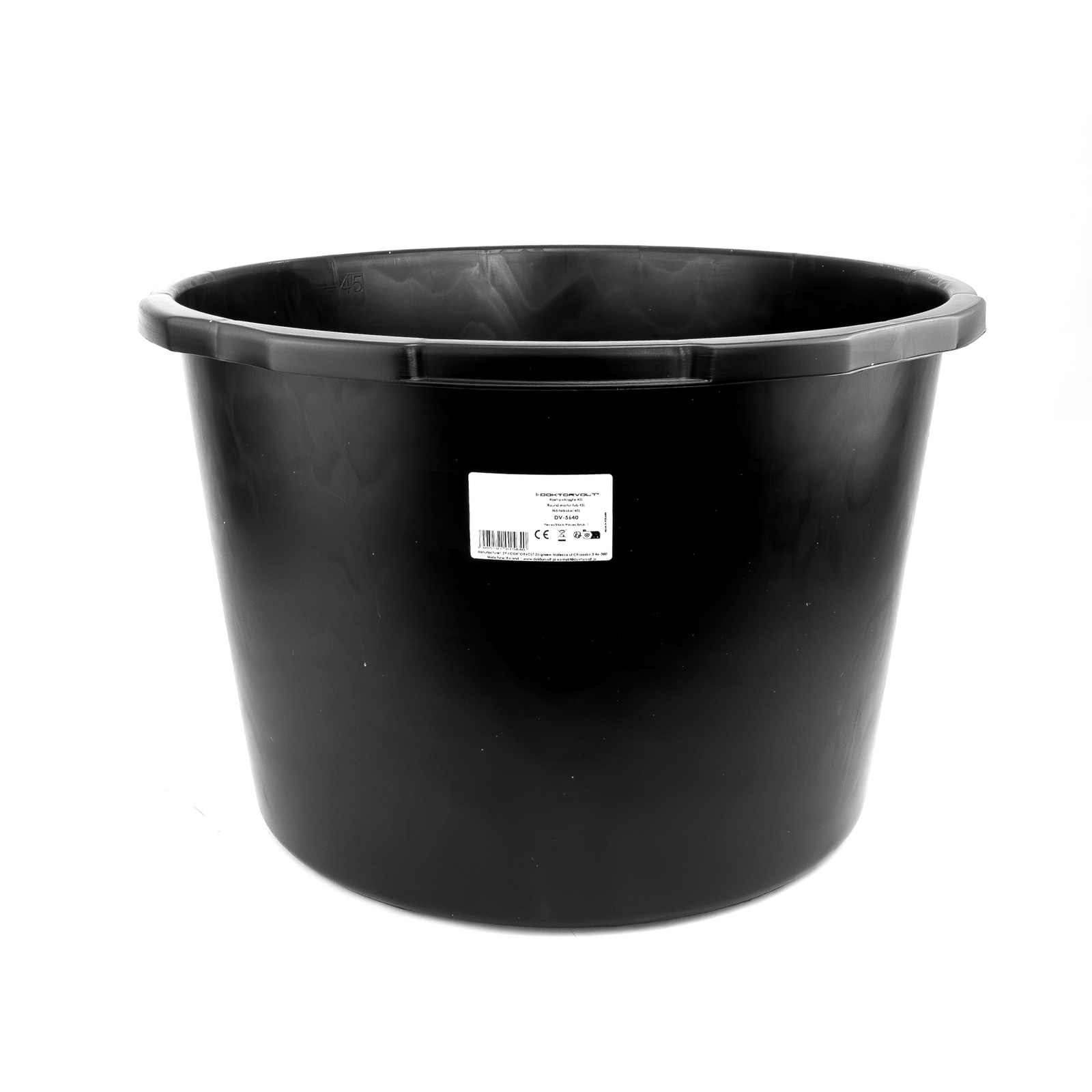 Runder Baucontainer 45l Schwarz, Mörtel- Und Betonbeständig
