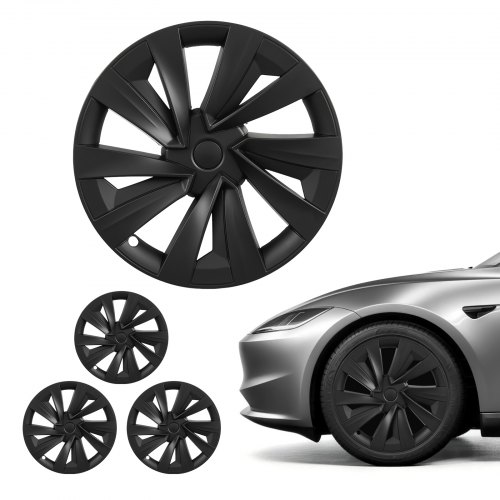 4x Radkappen Für Tesla Model Y 2025, 19 Zoll Radzierblenden Aus Abs Kunststoff, Radblenden 4er Set Mit 10 Speichen & Snap-on-montage Design, R19 Radabdeckungen Für Deko & Daubschutz, Mattschwarz
