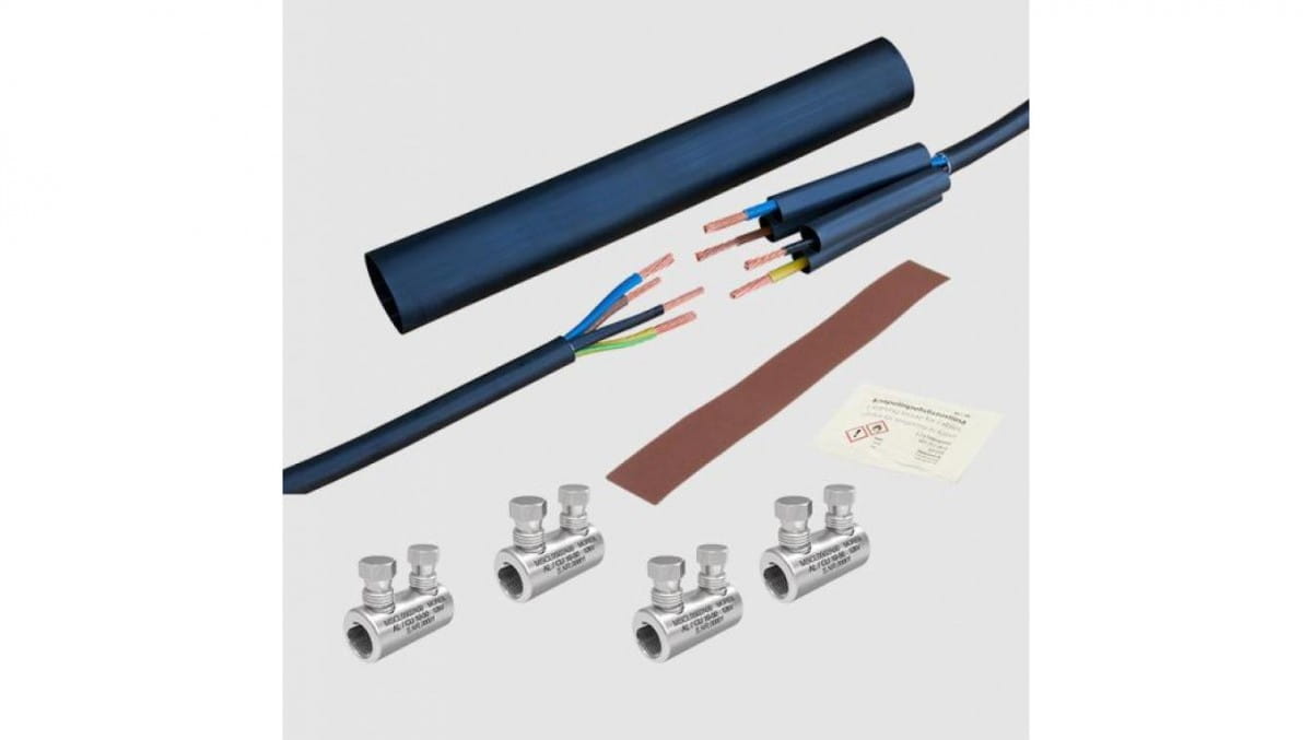 Wärmeschrumpf-kabelmuffe Mit Kabelverbindern Und Scherbolzen Mscs95 Al/cu 25-95mm 1kv 2xal Schraube Mscs0952a00
