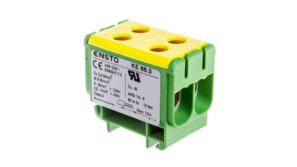 Verteilerklemme Gelb/grün Al/cu 6-50mm2 Ke-66,3