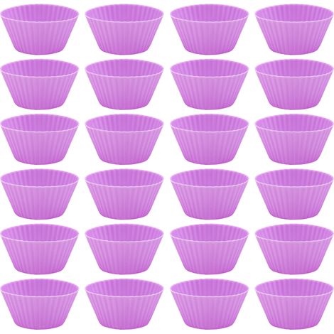 Cupcake Liners - Silicone Mini Muffin Cups - Reusable Food Grade Baking Cups - 24 Pièces