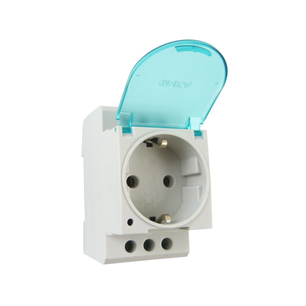 Din-schienensteckdose Th35 16a 230v Mit Klappe Für Schalttafel