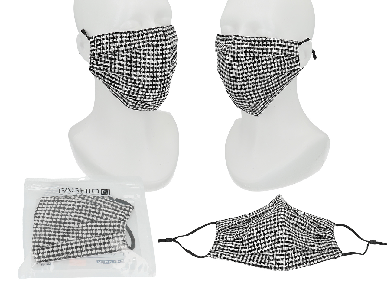 Wiederverwendbare Stoffmaske Zum Schutz, Kariert, 1 Stück
