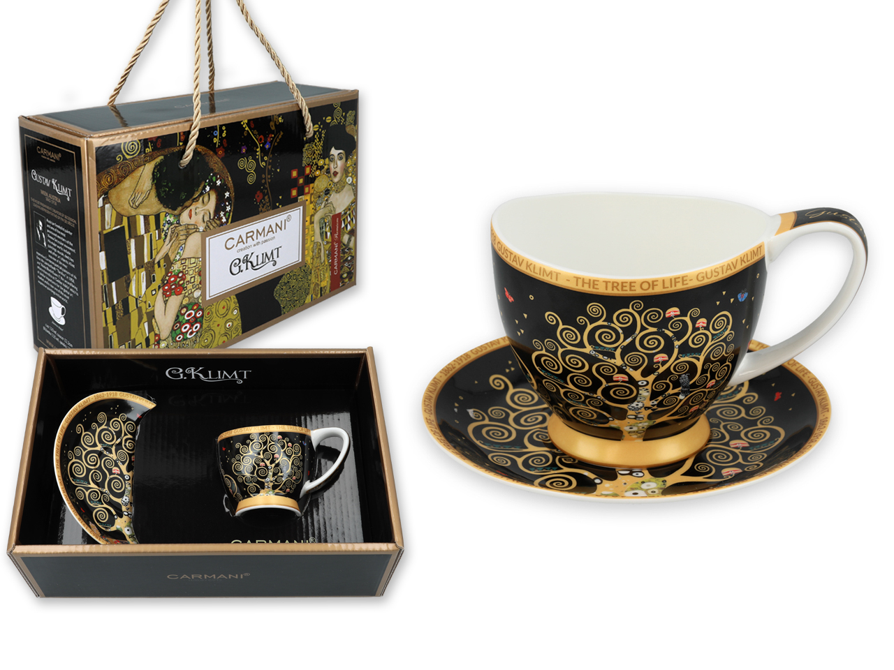 Espressotasse Mit Untertasse, Gustav Klimt, Lebensbaum, Porzellankaffee