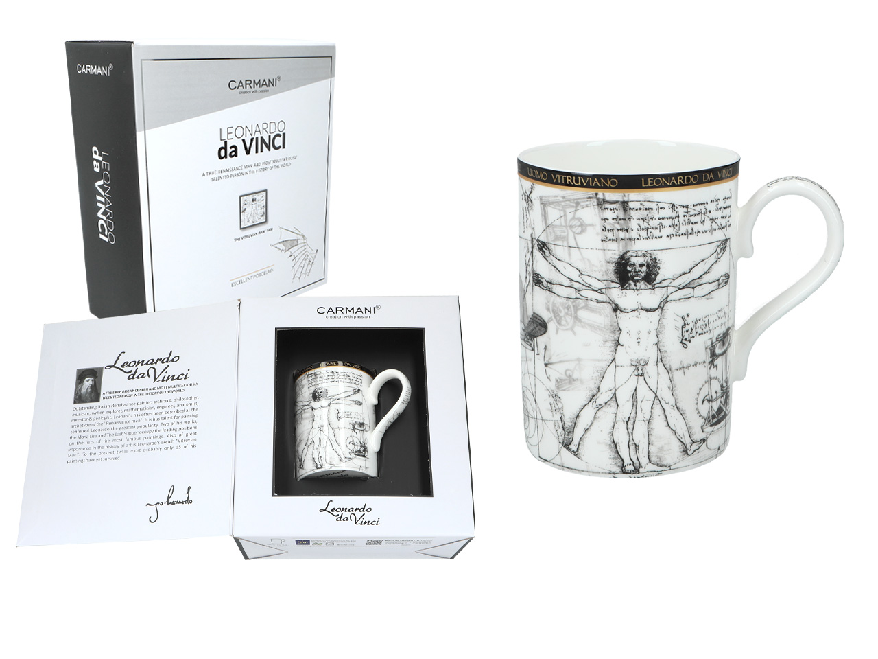 Leonardo Da Vinci Vitruvianischer Mensch Kunst Porzellanbecher