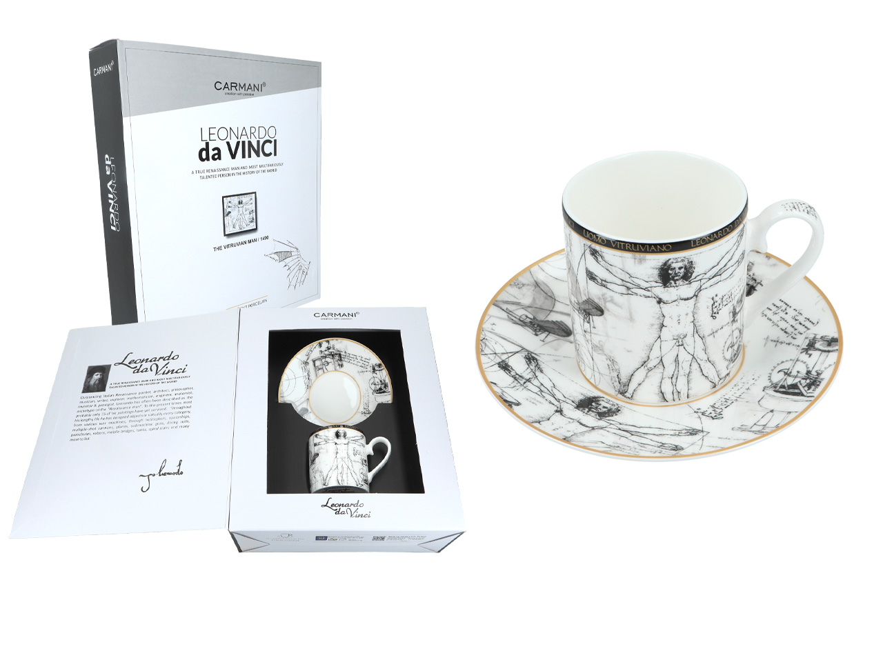 Set Aus Tasse Und Untertasse, Leonardo Da Vinci, Vitruvianischer Mensch