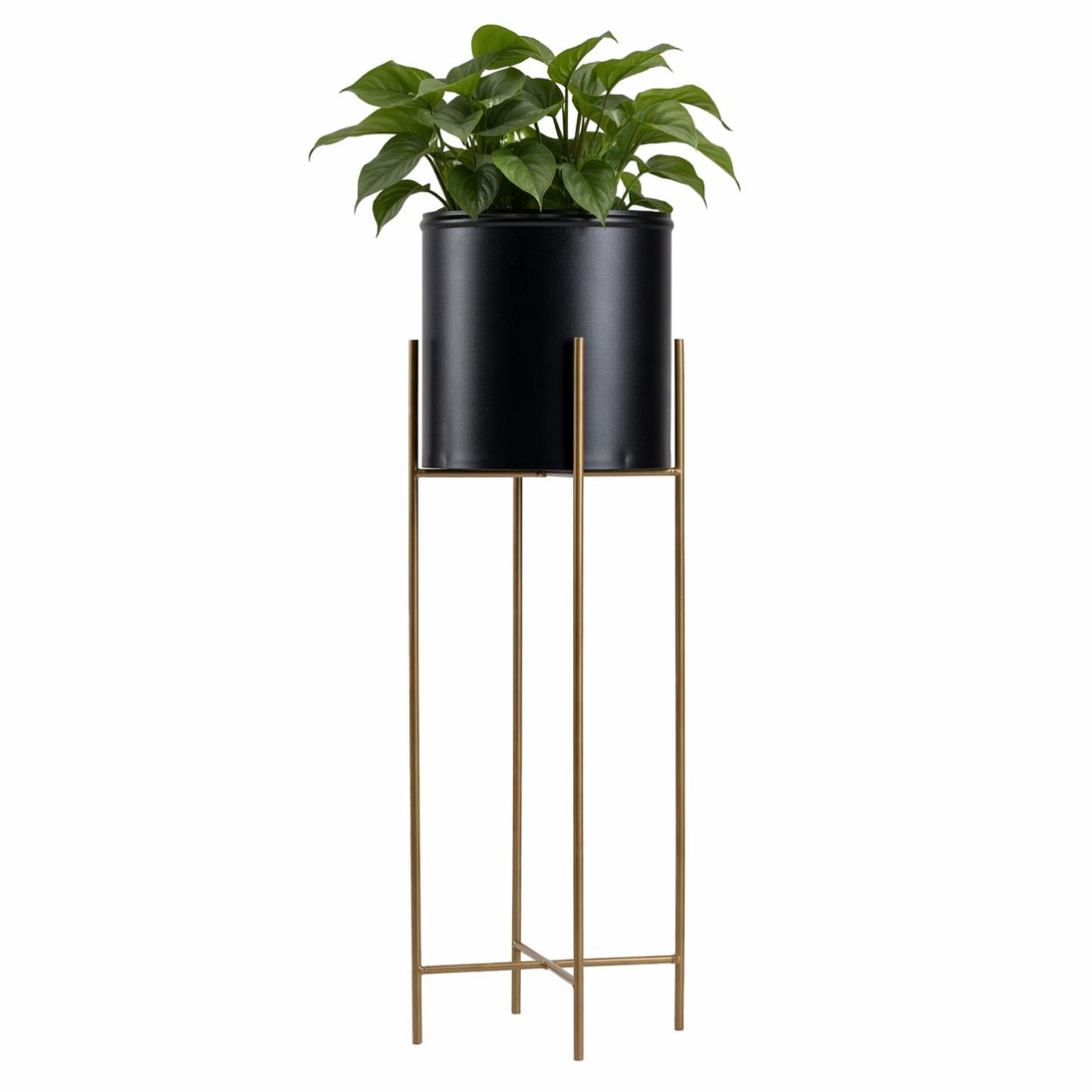 Blumenständer Mit Deckel 75 Cm Gold Schwarz