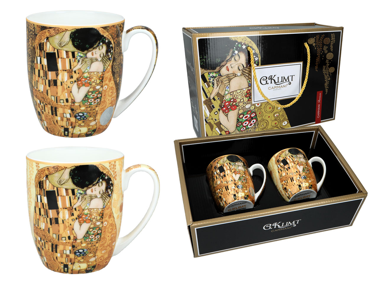 Set Aus 2 Porzellantassen Gustav Klimt Der Kuss Geschenkset