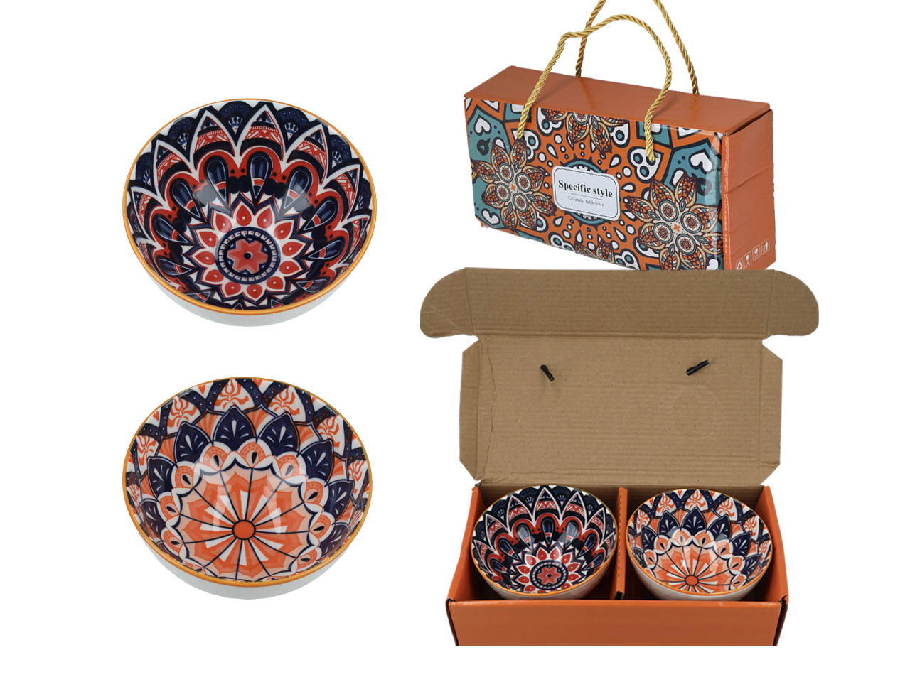 Set Aus 2 Porzellanschüsseln Für Reis, Suppen, Salate Und Orientalische Küche