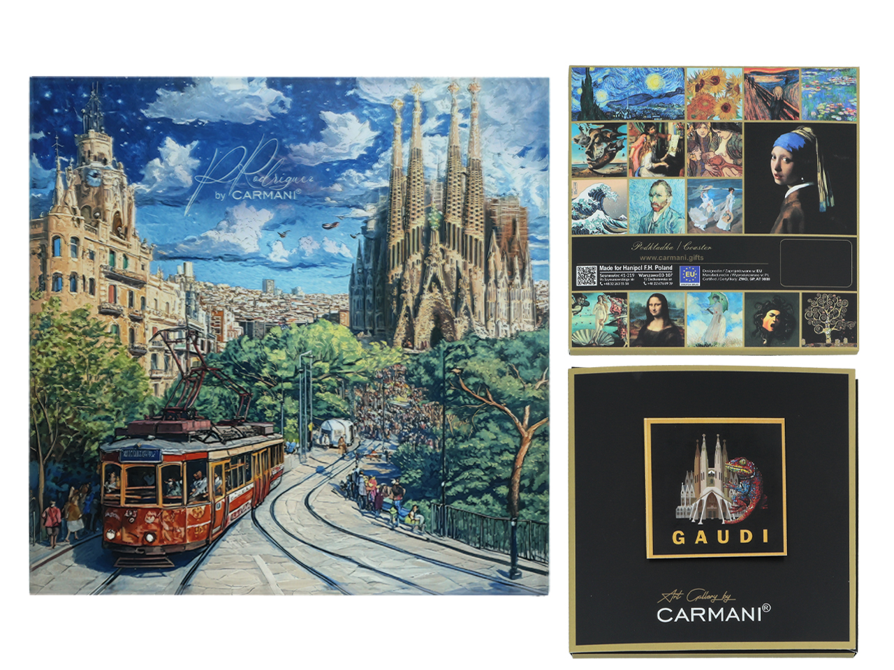 Glasuntersetzer, Pod-becher, Antoni-gaudi-mosaikgemälde-geschenkbox